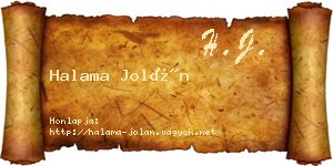Halama Jolán névjegykártya